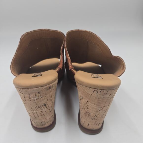 Kork Ease Sandal Womens 9 M Brown Animal Print Cork Heel Slide On Cottage Boho - Picture 4 of 7